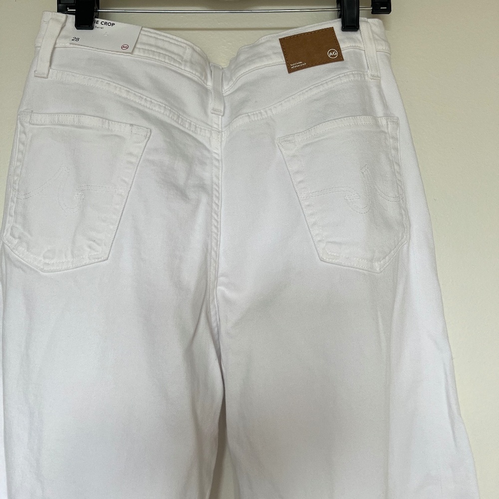 AG Jeans Hattie High Rise Raw Hem Ankle Barrel in Gallery White Size 28 - Picture 6 of 7